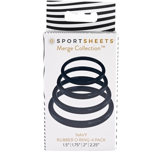 Zestaw pierścieni - Sportsheets Navy O Ring 4 Pack